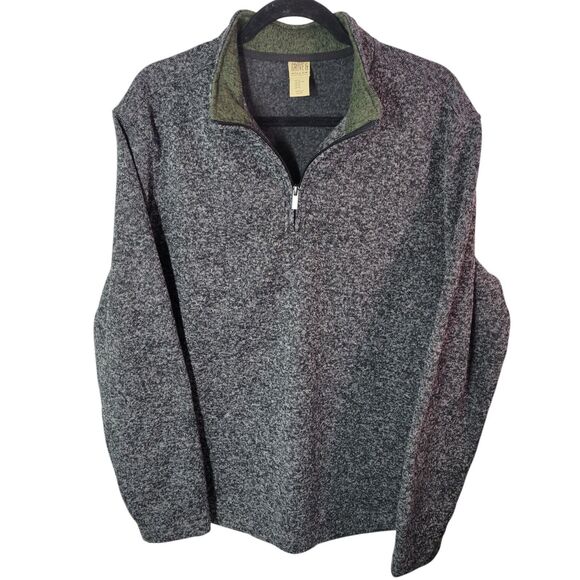 Grove & Hollow Mens Sz XL Gray Solid Long Sleeve 1/4 Zip Mock Neck Sweater - Picture 1 of 12